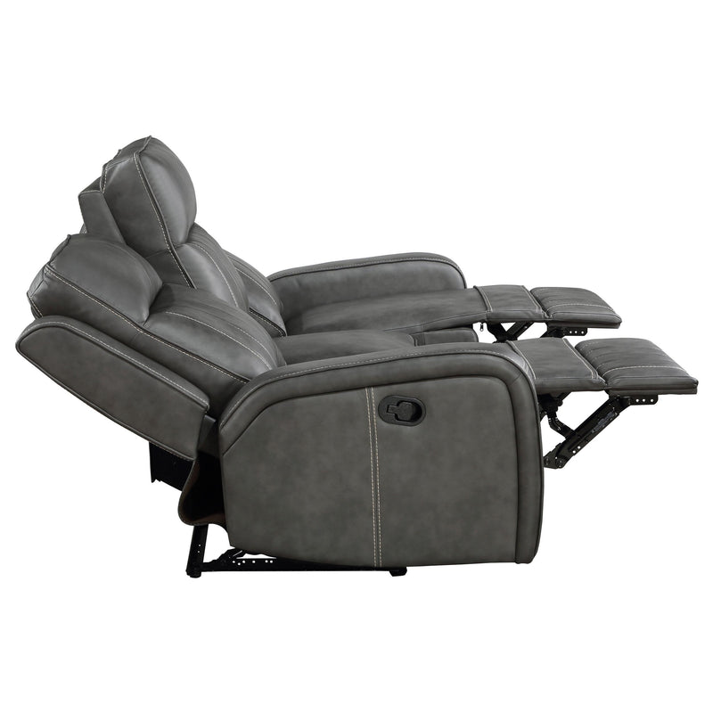  Coaster Furniture Raelynn 603191 Upholstered Track Arm Motion Sofa - Grey IMAGE 7
