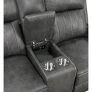  Coaster Furniture Raelynn 603192 Upholstered Track Arm Motion Loveseat - Grey IMAGE 10
