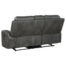  Coaster Furniture Raelynn 603192 Upholstered Track Arm Motion Loveseat - Grey IMAGE 5
