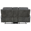  Coaster Furniture Raelynn 603192 Upholstered Track Arm Motion Loveseat - Grey IMAGE 6