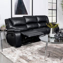  Coaster Furniture Camila 610244 Upholstered Motion Reclining Sofa - Black IMAGE 3