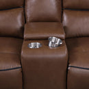  Coaster Furniture Greenfield 610265P Upholstered Power Reclining Loveseat - Saddle Brown IMAGE 10