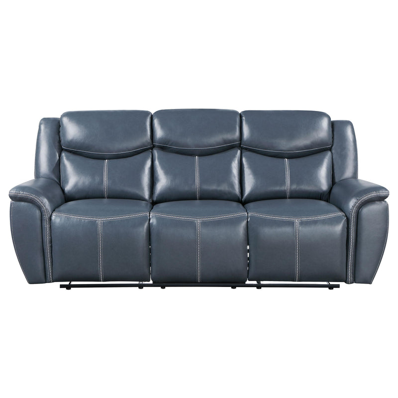  Coaster Furniture Sloane 610271 Upholstered Padded Arm Reclining Sofa - Blue IMAGE 4