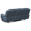  Coaster Furniture Sloane 610271 Upholstered Padded Arm Reclining Sofa - Blue IMAGE 5
