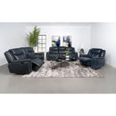  Coaster Furniture Sloane 610272 Upholstered Padded Arm Reclining Loveseat - Blue IMAGE 9