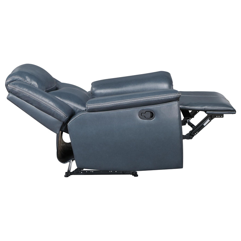  Coaster Furniture Sloane 610273 Upholstered Padded Arm Recliner Chair - Blue IMAGE 7