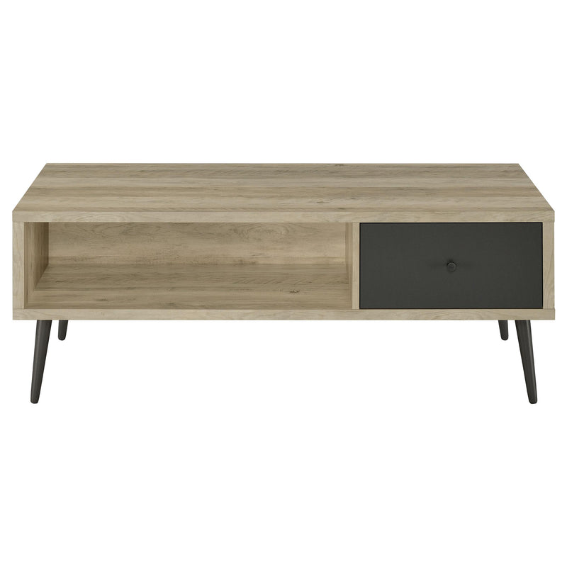  Coaster Furniture Welsh 701038 1-Drawer Engineered Wood Coffee Table - Distressed Pine IMAGE 4
