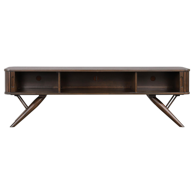  Coaster Furniture Valna 701713 Wood 71" TV Stand with Sliding Doors - Walnut IMAGE 5