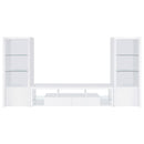  Coaster Furniture Jude 704251-SET 3-Piece Entertainment Center with 71" TV Stand - White High Gloss IMAGE 1