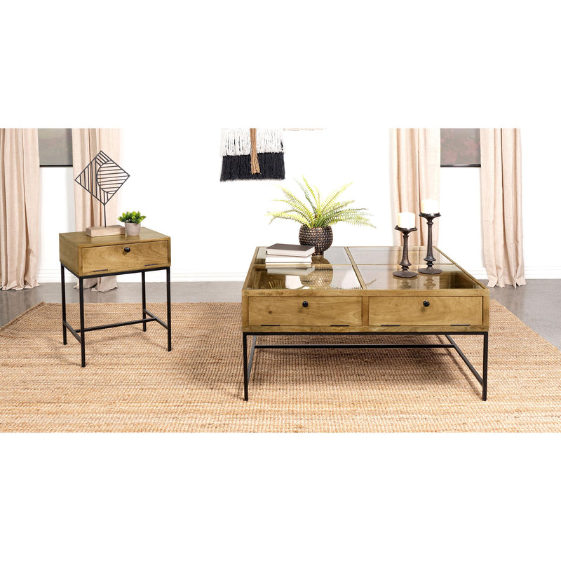  Coaster Furniture Stephie 704697 Rectangular Side End Table with Storage - Honey Brown IMAGE 11