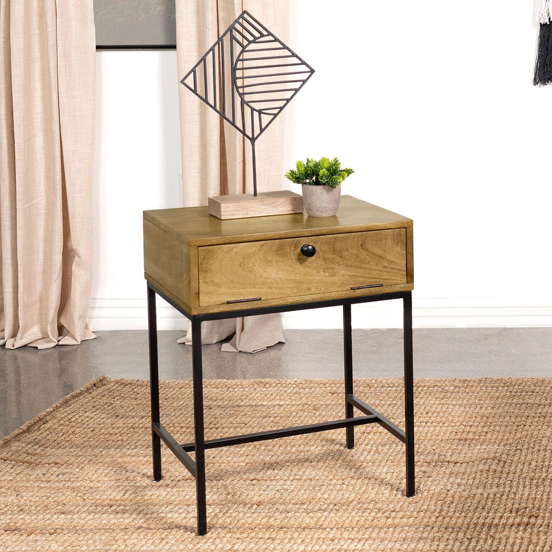  Coaster Furniture Stephie 704697 Rectangular Side End Table with Storage - Honey Brown IMAGE 2