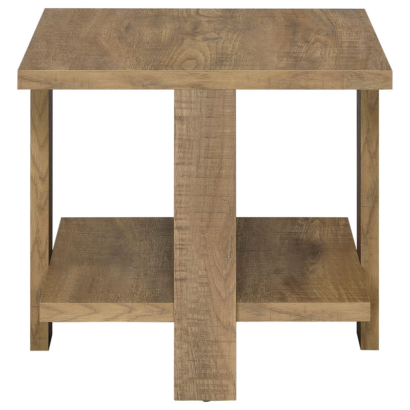  Coaster Furniture Dawn 707717 Square Engineered Wood End Table - Mango Brown IMAGE 4