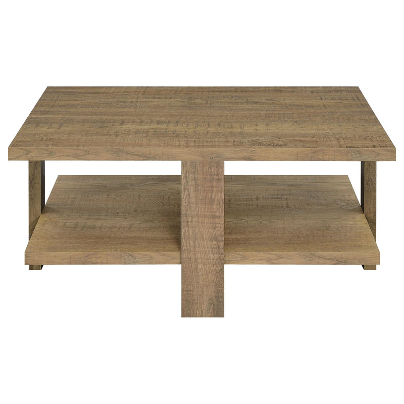  Coaster Furniture Dawn 707718 Square Engineered Wood Coffee Table - Mango Brown IMAGE 3