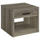  Coaster Furniture Felix 707727 1-Drawer Engineered Wood Side End Table - Grey Driftwood IMAGE 1