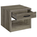  Coaster Furniture Felix 707727 1-Drawer Engineered Wood Side End Table - Grey Driftwood IMAGE 3