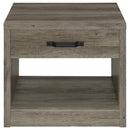 Coaster Furniture Felix 707727 1-Drawer Engineered Wood Side End Table - Grey Driftwood IMAGE 4