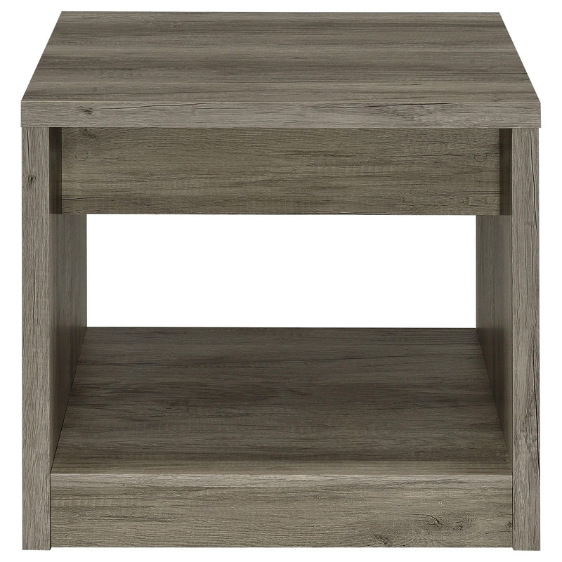  Coaster Furniture Felix 707727 1-Drawer Engineered Wood Side End Table - Grey Driftwood IMAGE 7