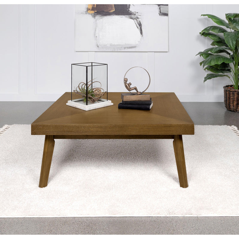  Coaster Furniture Westerly 707798 Square Wood Coffee Table - Walnut Brown IMAGE 2