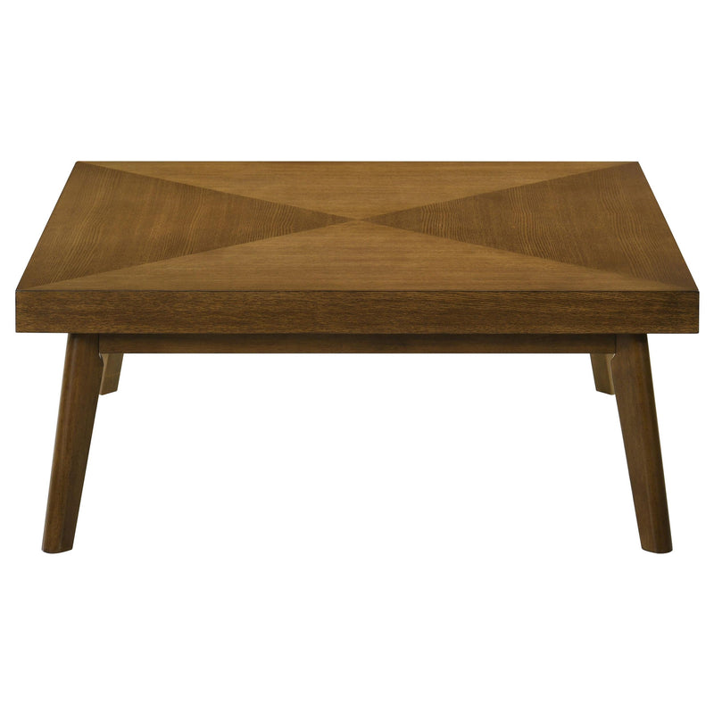  Coaster Furniture Westerly 707798 Square Wood Coffee Table - Walnut Brown IMAGE 3