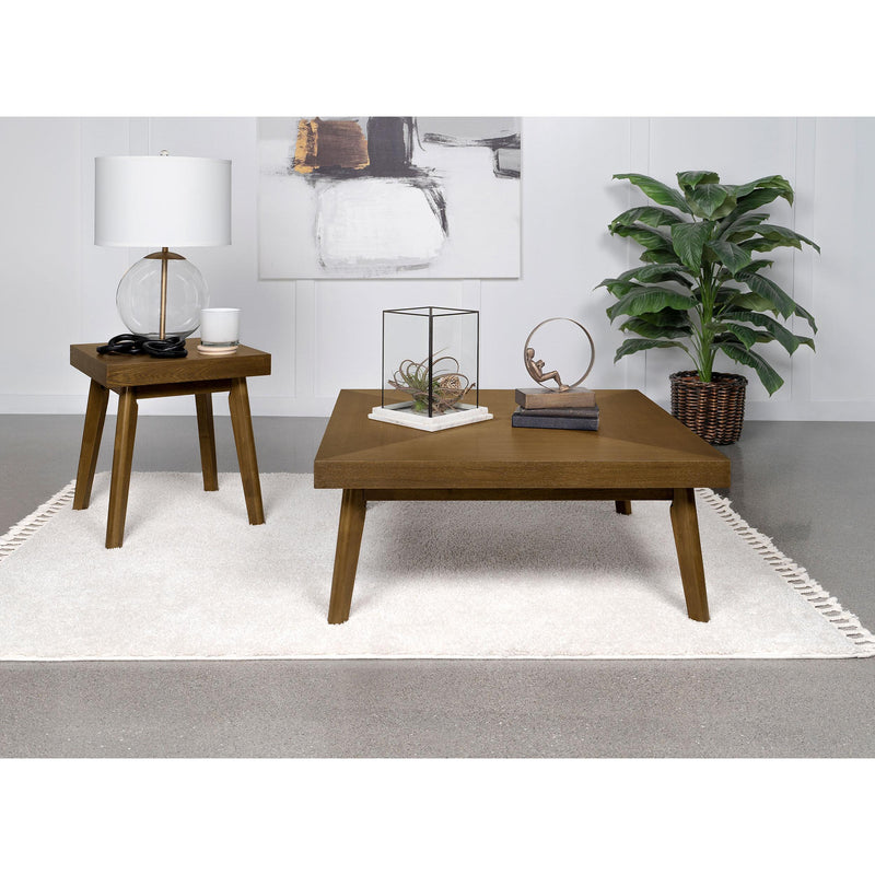  Coaster Furniture Westerly 707798 Square Wood Coffee Table - Walnut Brown IMAGE 5