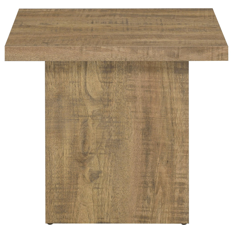  Coaster Furniture Devar 708067 Square Engineered Wood End Table - Mango Brown IMAGE 3