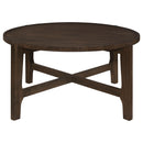  Coaster Furniture Cota 708288 Round Solid Wood Coffee Table - Dark Brown IMAGE 3