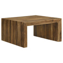  Coaster Furniture Odilia 708418 Square Solid Wood Coffee Table - Auburn IMAGE 1