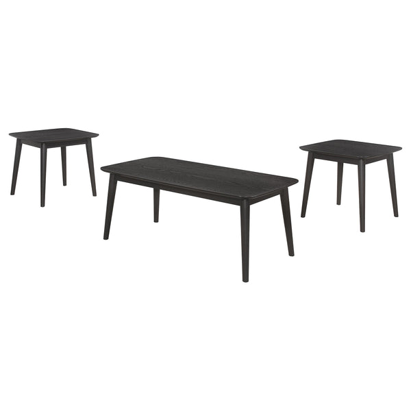 Coaster Furniture Radley 708490 3-piece Rectangular Coffee Table Set - Black IMAGE 1