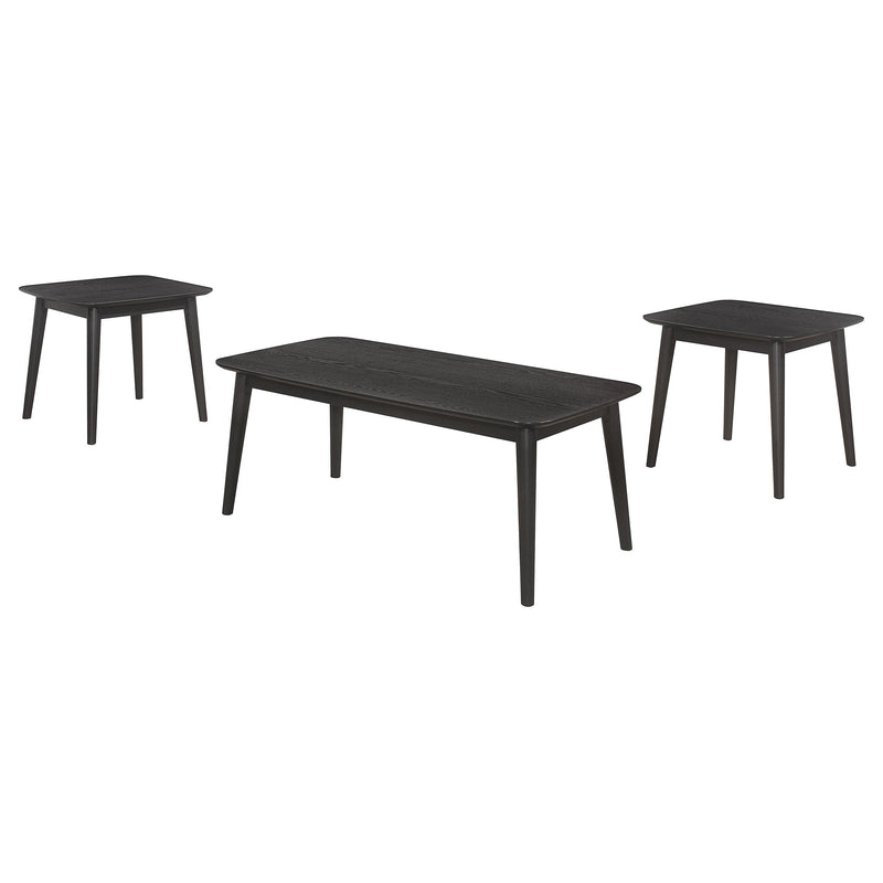  Coaster Furniture Radley 708490 3-piece Rectangular Coffee Table Set - Black IMAGE 1