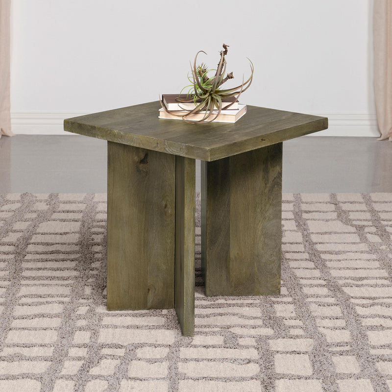  Coaster Furniture Andando 708497 Square Solid Wood End Table - Mango Brown IMAGE 4