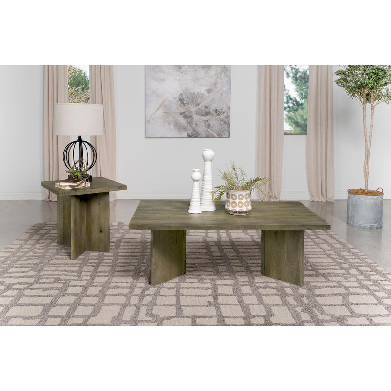  Coaster Furniture Andando 708498 Rectangular Solid Wood Coffee Table - Mango Brown IMAGE 5