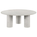  Coaster Furniture Astoria 709668 Round Genuine Marble Coffee Table - White IMAGE 1