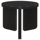  Coaster Furniture Cordova 709677 Round Solid Wood End Table - Black IMAGE 1