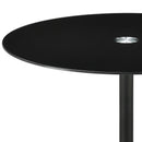  Coaster Furniture Ganso 709687 Round Metal End Table With Tempered Glass Top - Black IMAGE 4