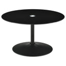  Coaster Furniture Ganso 709688 Round Metal Coffee Table With Tempered Glass Top - Black IMAGE 1