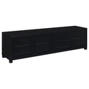 Coaster Furniture Jupiter 736303 4-door Engineered Wood 79-inch TV Stand - Black IMAGE 1