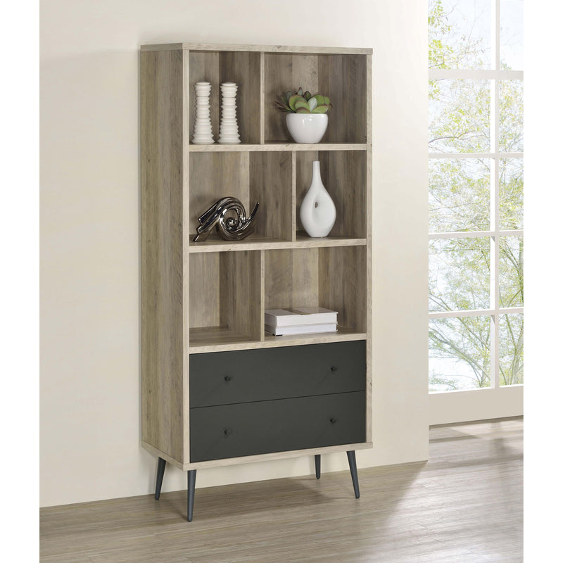  Coaster Furniture Maeve 801923 70-inch 3-shelf Bookcase with Drawers - Distressed Pine IMAGE 2