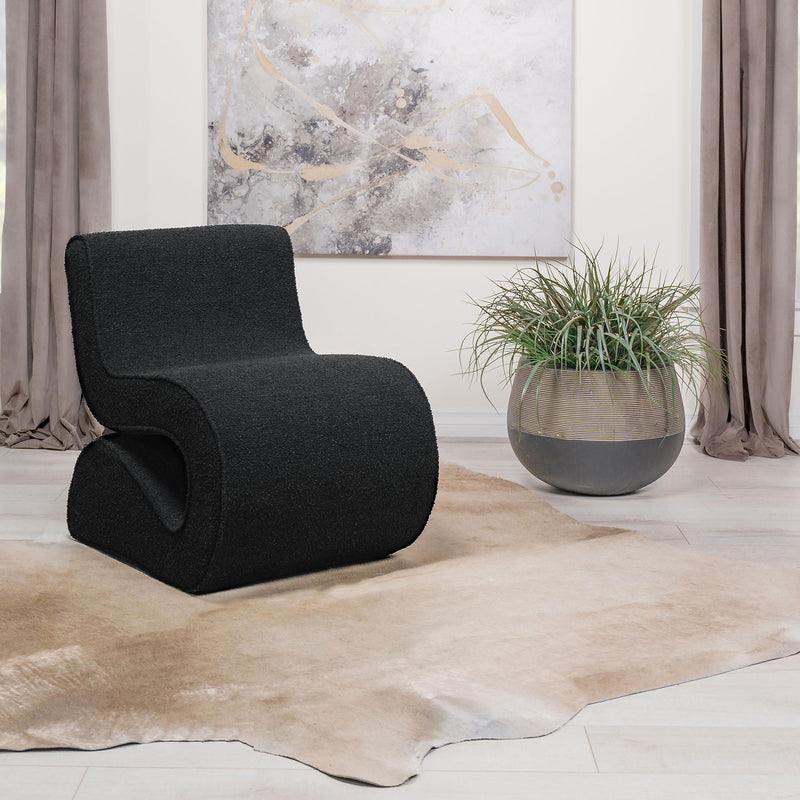  Coaster Furniture Ronea 903155 Boucle Upholstered Armless Curved Chair - Charcoal IMAGE 2