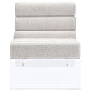  Coaster Furniture Serreta 903161 Boucle Upholstered Armless Acrylic Chair - Ivory IMAGE 3