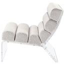  Coaster Furniture Serreta 903161 Boucle Upholstered Armless Acrylic Chair - Ivory IMAGE 5