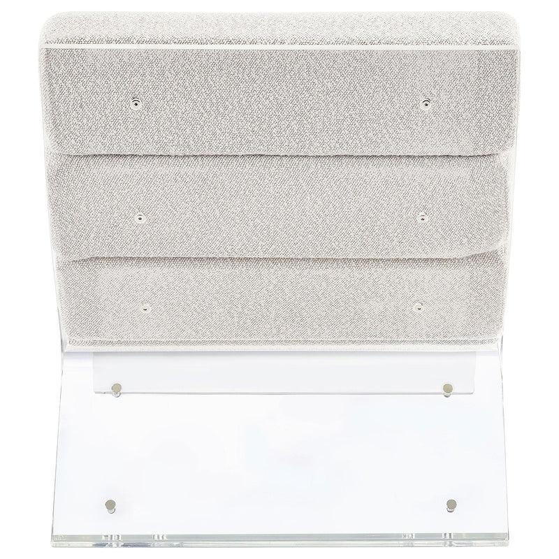  Coaster Furniture Serreta 903161 Boucle Upholstered Armless Acrylic Chair - Ivory IMAGE 7