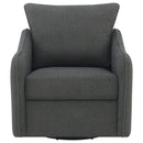  Coaster Furniture Madia 903393 Upholstered Sloped Arm Swivel Glider Chair - Charcoal IMAGE 3