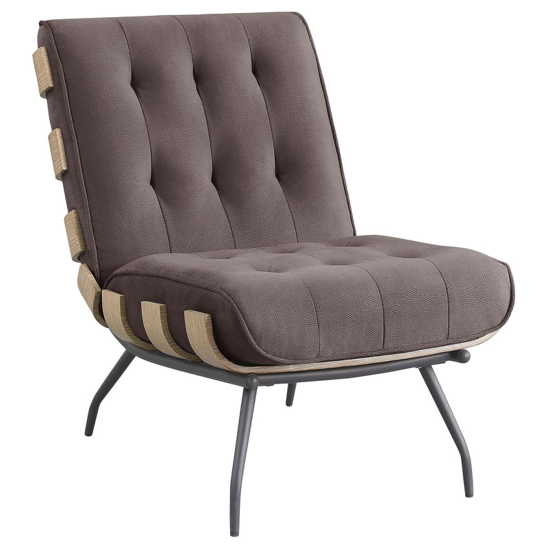  Coaster Furniture Aloma 907503 Upholstered Tufted Armless Accent Chair - Brown IMAGE 1
