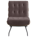  Coaster Furniture Aloma 907503 Upholstered Tufted Armless Accent Chair - Brown IMAGE 3