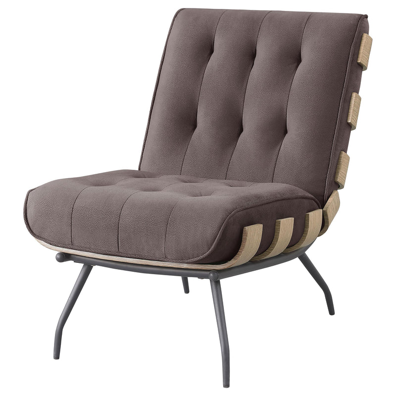  Coaster Furniture Aloma 907503 Upholstered Tufted Armless Accent Chair - Brown IMAGE 4