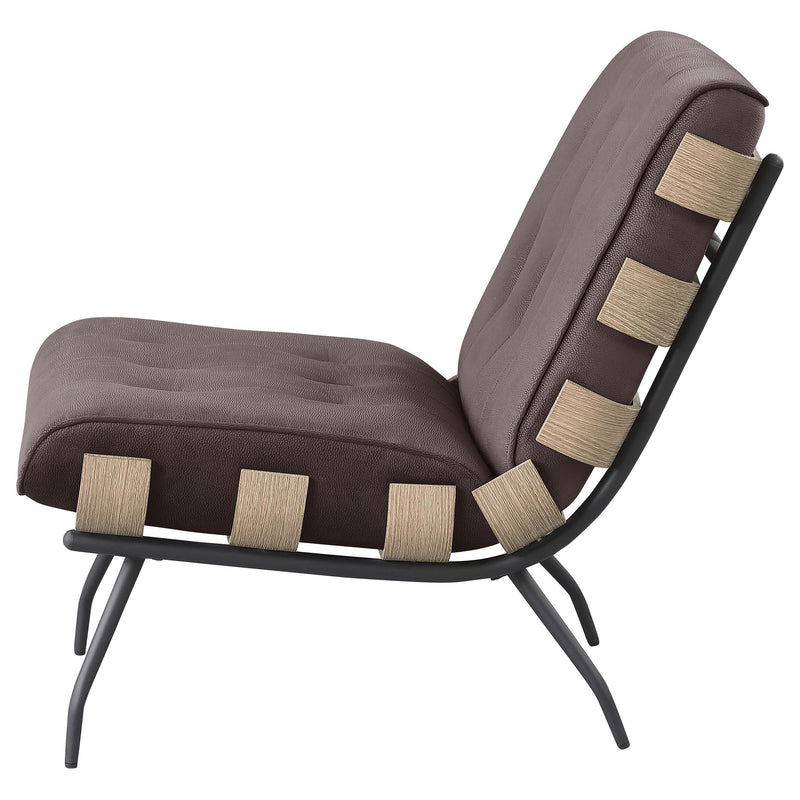  Coaster Furniture Aloma 907503 Upholstered Tufted Armless Accent Chair - Brown IMAGE 5