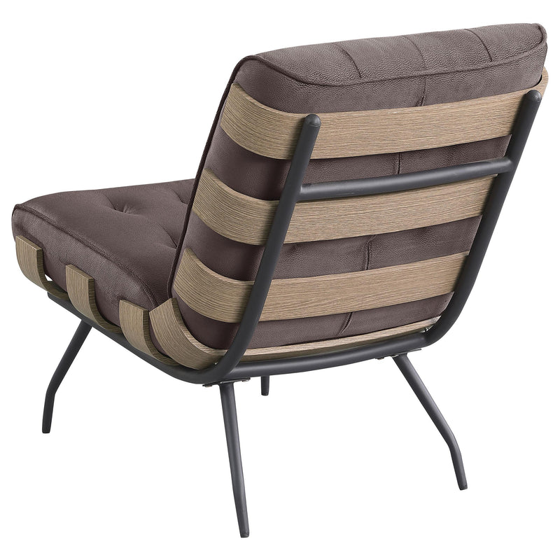  Coaster Furniture Aloma 907503 Upholstered Tufted Armless Accent Chair - Brown IMAGE 6