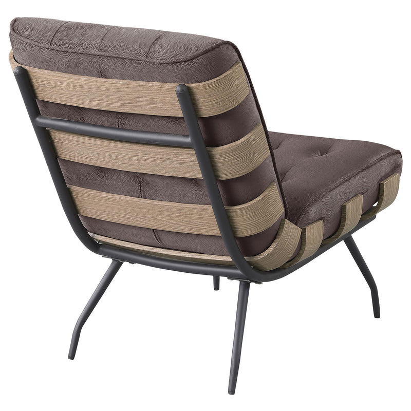  Coaster Furniture Aloma 907503 Upholstered Tufted Armless Accent Chair - Brown IMAGE 7
