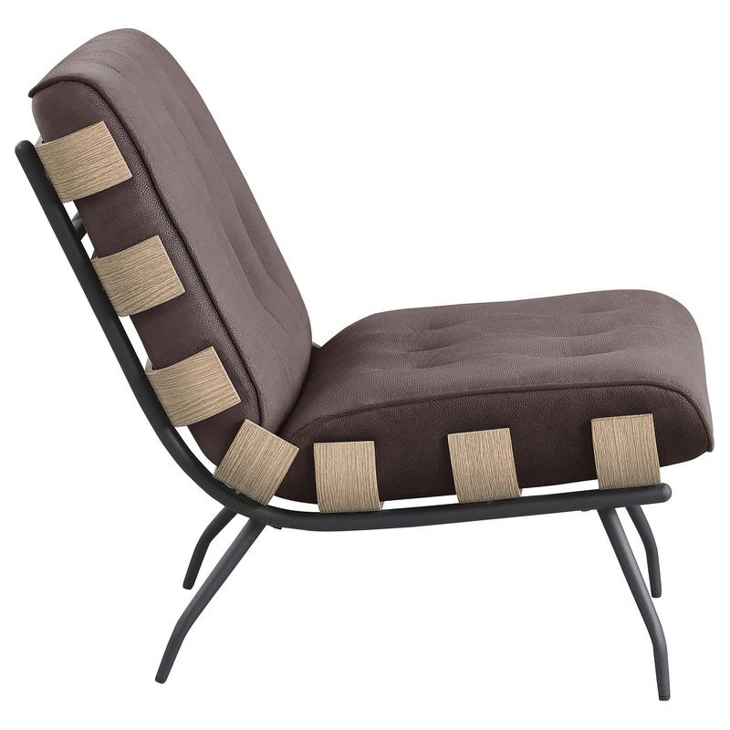  Coaster Furniture Aloma 907503 Upholstered Tufted Armless Accent Chair - Brown IMAGE 8