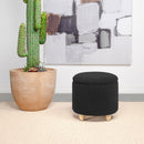  Coaster Furniture Valia 910227 Faux Sheepskin Upholstered Round Storage - Ottoman Black IMAGE 3